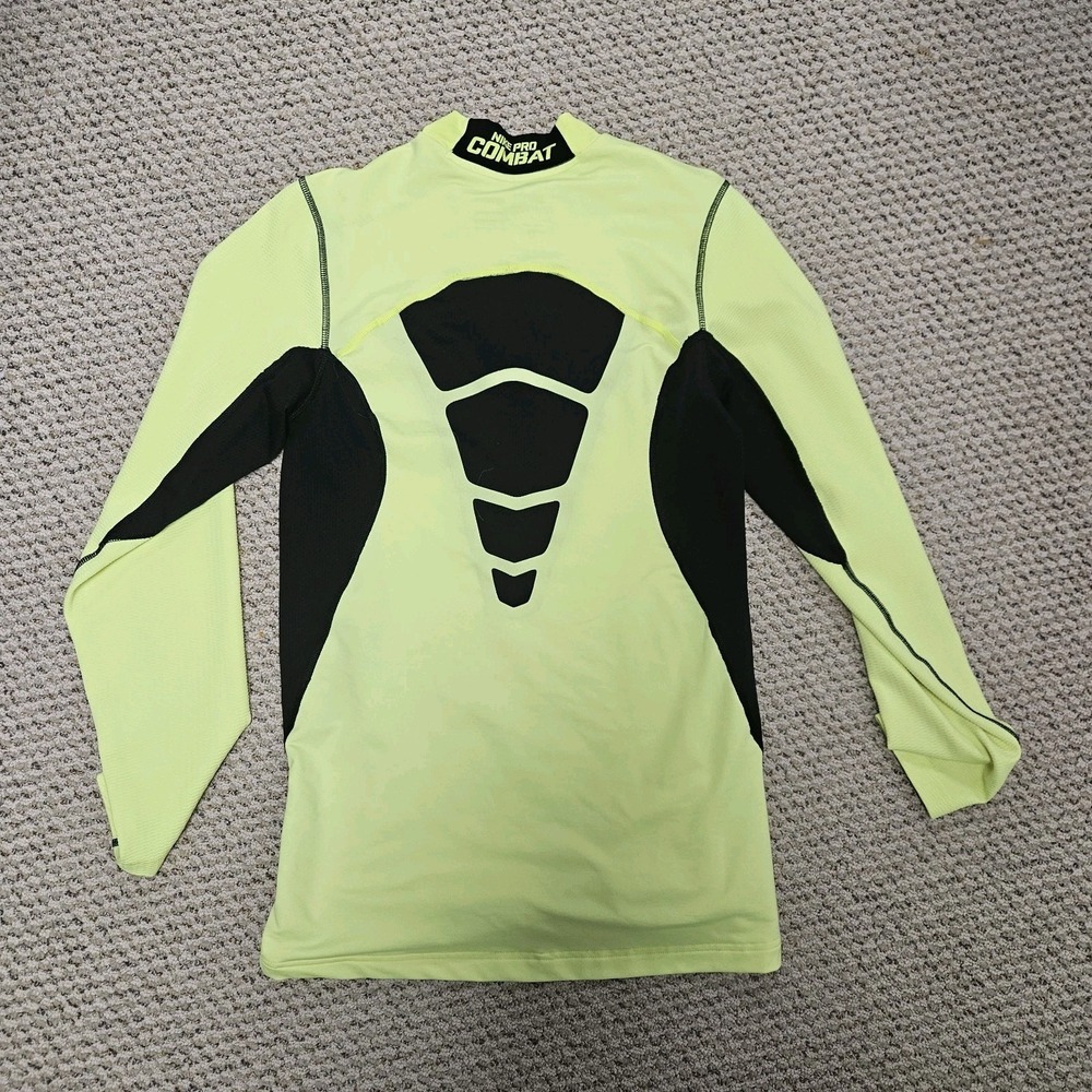 Nike Pro Small Combat Hyperwarm Baselayer Shirt Fitted Dri Fit Yellow - Picture 6 of 6